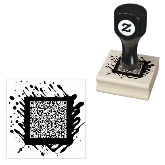 QR Code Company Logo hier Rubberstempel (Gestempeld)
