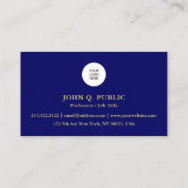 QR Code Company Logo Hier Sjabloon Navy Blue Visitekaartje (Achterkant)
