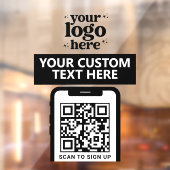 QR Code Company Logo Modern Minimalistisch Schoon  Raamsticker (Vel 2)