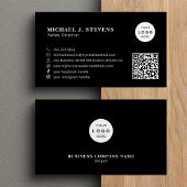 QR code company logo professional black Visitekaartje