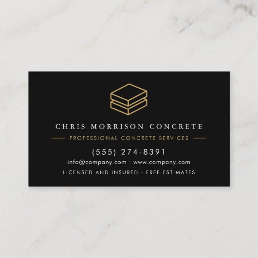 QR Code Concrete & Cement Contractor Company Visitekaartje (Voorkant)
