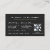 QR Code Concrete & Cement Services Company Visitekaartje (Achterkant)