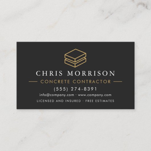 QR Code Concrete Contractor Services Visitekaartje (Voorkant)