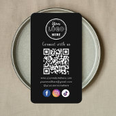 QR Code Connect Met Ons Trendy Social Media Zwart Informatiekaartje