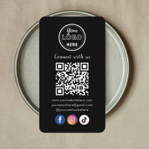 QR Code Connect Met Ons Trendy Social Media Zwart