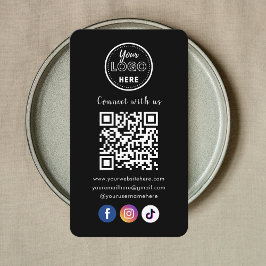 QR Code Connect Met Ons Trendy Social Media Zwart Informatiekaartje