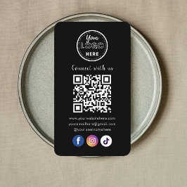 QR Code Connect Met Ons Trendy Social Media Zwart Visitekaartje