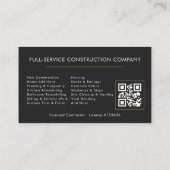 QR-code constructie bouwer zwart goud Visitekaartje (Achterkant)