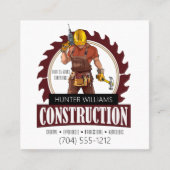 QR Code Construction Carpenter Moderne Professiona Vierkante Visitekaartje (Voorkant)