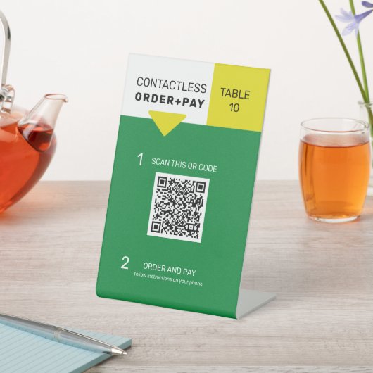 QR-code contactloos digitaal menubord op voetstuk Reclamebord Met Voetstuk (Insitu)