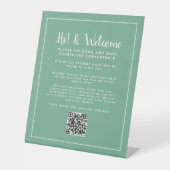 QR-code contactloos register Reclamebord Met Voetstuk (Voorkant)