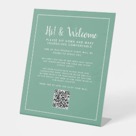 QR-code contactloos register Reclamebord Met Voetstuk