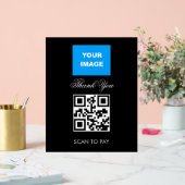 QR Code Contactloos Scannbaar Menu Logo Wit Acryl Bord (Huwelijk)