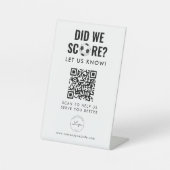 QR-code | Contactloze zakelijke feedbackservices Reclamebord Met Voetstuk (Voorkant)