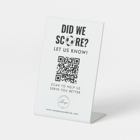 QR-code | Contactloze zakelijke feedbackservices Reclamebord Met Voetstuk (Voorkant)