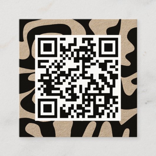 QR Code Cool Modern Creative Black Eco Kraft Vierkante Visitekaartje (Voorkant)