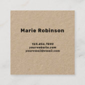 QR Code Cool Modern Creative Black Eco Kraft Vierkante Visitekaartje (Achterkant)