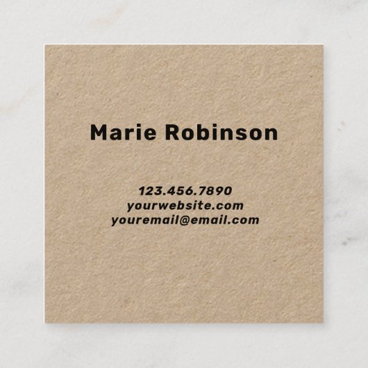 QR Code Cool Modern Creative Black Eco Kraft Vierkante Visitekaartje (Achterkant)