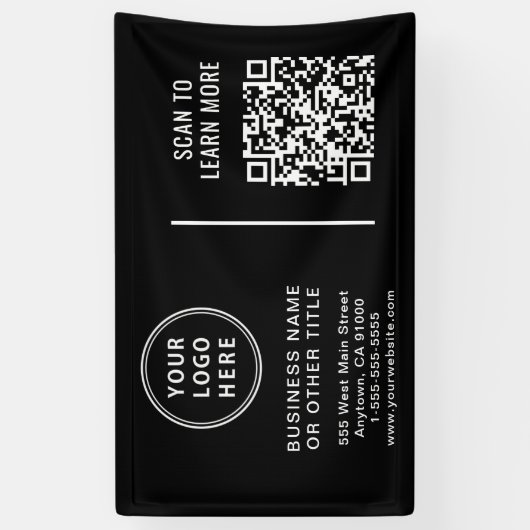 QR Code Corporate Logo Black Spandoek (Verticaal)