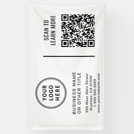 QR Code Corporate Logo Spandoek (Verticaal)