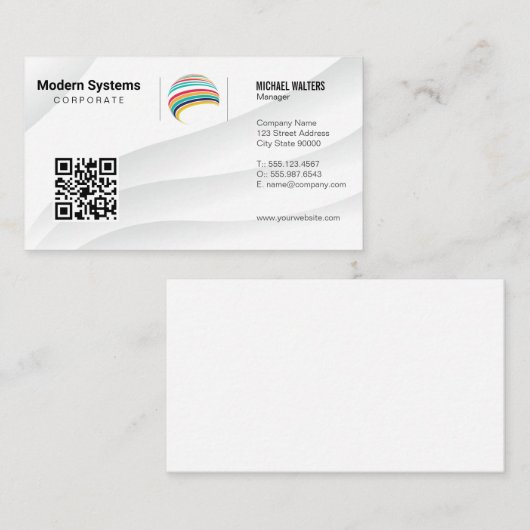 QR-code | Corporate Logo Visitekaartje (Voorkant / Achterkant)