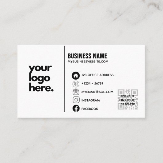 QR Code Corporate Visitekaartje Design Logo (Voorkant)