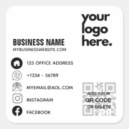 QR Code Corporate Visitekaartje Design Logo Vierkante Sticker
