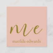 QR Code Cosmetics Elegant Modern Uniek Roze Vierkante Visitekaartje (Voorkant)