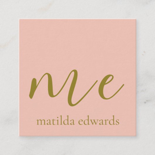 QR Code Cosmetics Elegant Modern Uniek Roze Vierkante Visitekaartje (Voorkant)