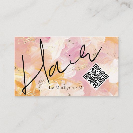QR Code Cosmetoloog Abstract Visitekaartje (Voorkant)
