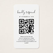 QR Code Couples Foto RSVP Wedding Enclosure Kaart (Voorkant)