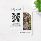 QR Code Couples Foto RSVP Wedding Enclosure Kaart (Bureau)