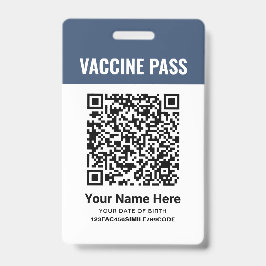 QR-code Covid-vaccinatiepas Navy Blue ID Badge