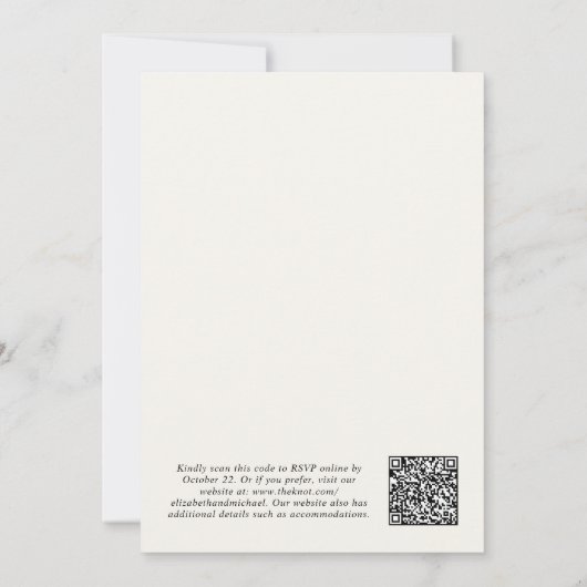 QR Code Cream Achtergrond voor Vellum Overlay Kaart (Achterkant)