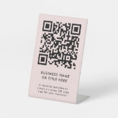 QR-code | Creëer Uw eigen moderne, zwarte roze Reclamebord Met Voetstuk (Voorkant)