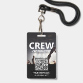 Qr Code Crew Toegangspas Aangepast Event Badge (Voorzijde met lanyard)
