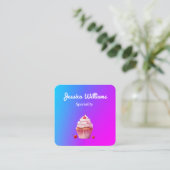 QR code Cupcake Baker bakkerij chef lichte gradiën Vierkante Visitekaartje (Staand voorkant)