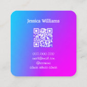 QR code Cupcake Baker bakkerij chef lichte gradiën Vierkante Visitekaartje (Achterkant)