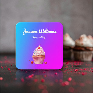 QR code Cupcake Baker bakkerij chef lichte gradiën Vierkante Visitekaartje