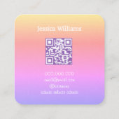 QR-code Cupcake home bakkerij lichte gradiënt Vierkante Visitekaartje (Achterkant)