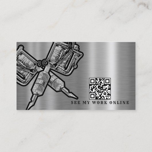 QR Code Custom Artwork  Tattoo Artist Visitekaartje (Achterkant)