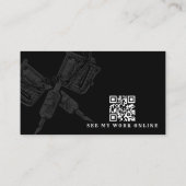 QR Code Custom Artwork Zwart Tattoo Artist Visitekaartje (Achterkant)