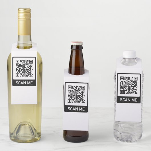 QR Code Custom Bottle Hanger Labels (In situ)
