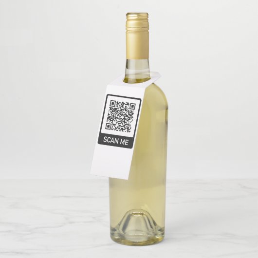 QR Code Custom Bottle Hanger Labels (Schuin)