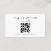 QR Code Custom Elegant Roze Bloemen Verbind met mi Visitekaartje (Voorkant)