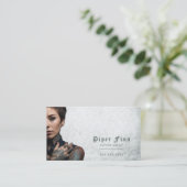 QR Code Custom Grijs Demask  Tattoo Artist Visitekaartje (Staand voorkant)