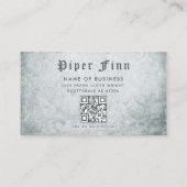 QR Code Custom Grijs Demask  Tattoo Artist Visitekaartje (Achterkant)