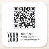 QR Code Custom Logo Coasters Kartonnen Onderzetters (Voorkant)