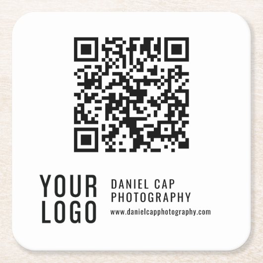 QR Code Custom Logo Coasters Kartonnen Onderzetters (Voorkant)