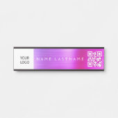 QR Code Custom Logo Executive Paarse Roze Deurbordje (Voorkant)
